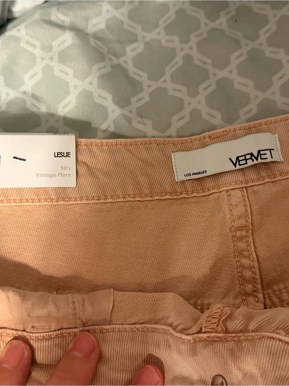 Peach Distressed Wide-Leg Jeans - Picture 2 of 2